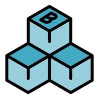 blockchain cubos ícone vetor plano