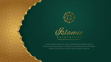 islâmico árabe enfeite padronizar verde luxo fundo com cópia de espaço para texto vetor