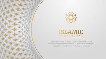 árabe islâmico elegante branco luxo quadro, Armação enfeite fundo vetor