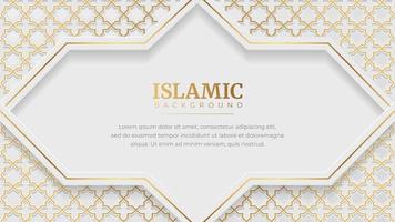 islâmico árabe arabesco enfeite fronteira luxo abstrato branco fundo com cópia de espaço para texto vetor