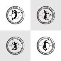conjunto do basquetebol e badminton logotipo Projeto vetor