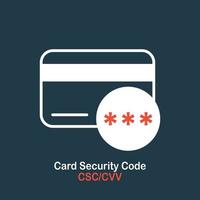 crédito cartão ícone dentro plano estilo. cvv verificação código vetor ilustração em isolado fundo. Forma de pagamento placa o negócio conceito.