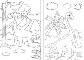 vários dinossauros linha arte. vetor ilustração para coloração Páginas, coloração livro, etc