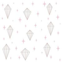 fofa mão desenhado desatado vetor padronizar fundo ilustração com diamantes e estrelas