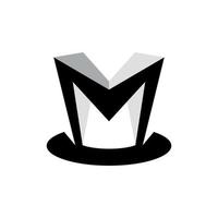 carta m monograma homem chapéu moderno criativo logotipo vetor