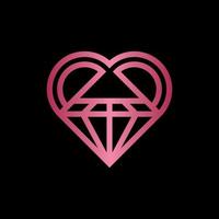 amor diamante linha moderno criativo logotipo vetor