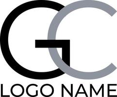 gc inicial logotipo Projeto conceito vetor