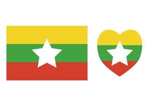 Birmânia myanmar oficialmente bandeira livre vetor