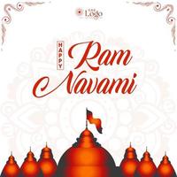 feliz RAM navami saudações fundo indiano hinduísmo festival social meios de comunicação postar Projeto vetor