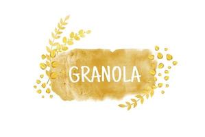 granola aguarela logotipo Projeto. vetor ilustração