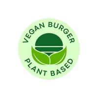 hamburguer logotipo. plantar Sediada hamburguer para dieta, vegano, vegetariano Hamburger, logotipo glifo ícone modelo vetor