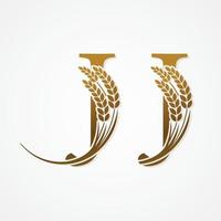 ouro carta com arroz para logotipo Projeto vetor