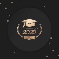 classe do 2026 ano graduação do decorar parabéns com louro guirlanda para escola graduados vetor