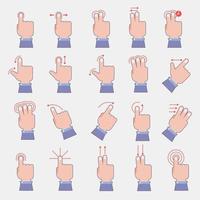 conjunto de mãos fazendo gestos com os dedos vetor