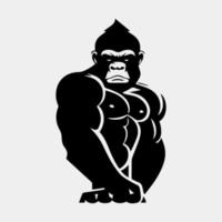 Bravo gorila símbolo silhueta vetor Projeto