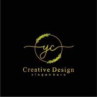 inicial yc beleza monograma e elegante logotipo projeto, caligrafia logotipo do inicial assinatura, casamento, moda, floral e botânico logotipo conceito Projeto vetor