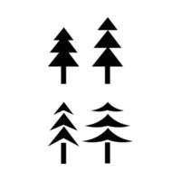 conjunto do quatro árvore ícones isolado em branco fundo vetor