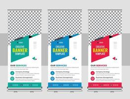 agência de negócios criativa roll up banner design ou pull up banner template vetor