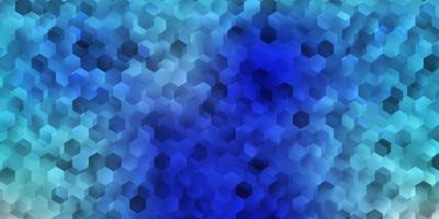 textura vector azul claro com hexágonos coloridos.