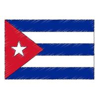 mão desenhado esboço bandeira do Cuba. rabisco estilo ícone vetor