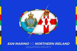 san marino vs norte Irlanda ícone para europeu futebol torneio qualificação, grupo h. vetor