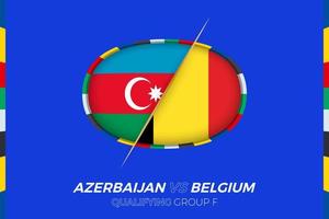 Azerbaijão vs Bélgica ícone para europeu futebol torneio qualificação, grupo f. vetor