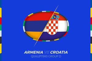 Armênia vs Croácia ícone para europeu futebol torneio qualificação, grupo d. vetor