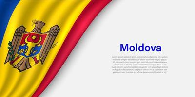 onda bandeira do Moldova em branco fundo. vetor