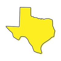 simples esboço mapa do texas é uma Estado do Unidos estados. estilizar vetor