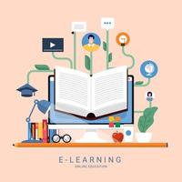 educação on-line de e-learning