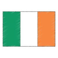 mão desenhado esboço bandeira do Irlanda. rabisco estilo ícone vetor