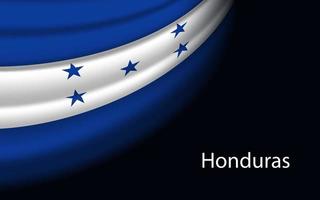 onda bandeira do Honduras em Sombrio fundo. vetor