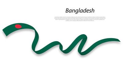 acenando fita ou bandeira com bandeira de bangladesh . vetor