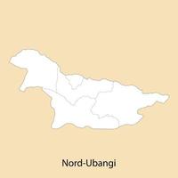 Alto qualidade mapa do nord-ubangi é uma região do dr Congo vetor