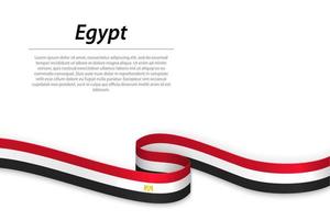 acenando a fita ou banner com bandeira do Egito vetor