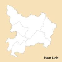 Alto qualidade mapa do alto-uele é uma região do dr Congo vetor