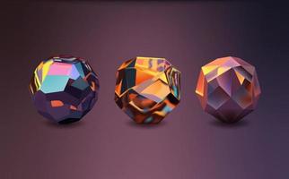 holograma geométrico formas definir. iridescente moderno 3d multicolorido objeto.futurista néon gradiente figuras vetor