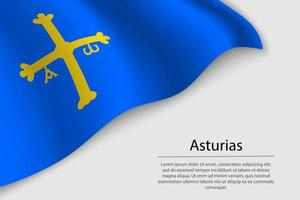 onda bandeira do Astúrias é uma região do Espanha. bandeira ou fita vetor