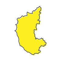 simples esboço mapa do karnataka é uma Estado do Índia. vetor