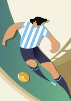 Ilustração do vetor de jogadores de futebol da Copa do mundo Argentina
