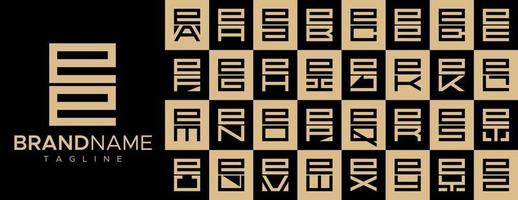 simples quadrado carta e ee logotipo Projeto definir. moderno caixa inicial e logotipo branding. vetor