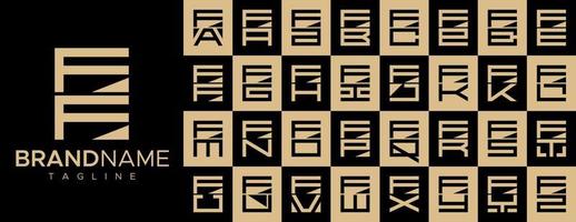simples quadrado carta f ff logotipo Projeto definir. moderno caixa inicial f logotipo branding. vetor