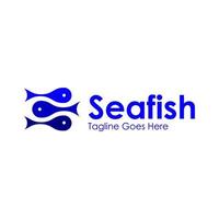 mar peixe logotipo Projeto modelo com uma peixe ícone e mar. perfeito para negócios, empresa, móvel, aplicativo, restaurante, etc vetor