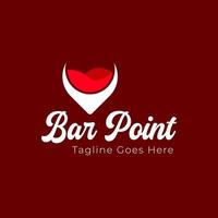 Barra ponto logotipo Projeto modelo com coquetel vidro e ponto. perfeito para negócios, empresa, móvel, aplicativo, restaurante, etc vetor