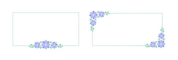 retângulo lavanda floral quadro, Armação definir. botânico flor fronteira vetor ilustração. simples elegante romântico estilo para Casamento eventos, sinais, logotipo, rótulos, social meios de comunicação Postagens, etc.