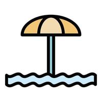 água parque guarda-chuva ícone vetor plano