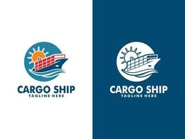 navio logística e navio expressar Entrega companhia logotipo Projeto modelo vetor