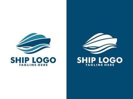 modelo de design de logotipo de conceito de navio criativo vetor