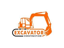 escavadora construção logotipo projeto, escavadora logotipo elemento pesado equipamento trabalhar. transporte veículo mineração vetor