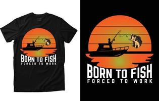 design de camiseta de pesca vetor